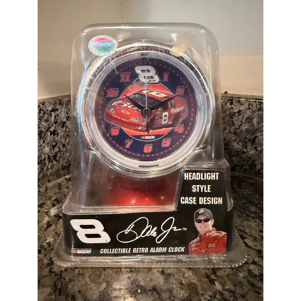 Dale Earnhardt Jr 8 Budweiser NASCAR Headlight Retro Alarm Clock Red New Sealed